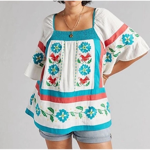 Anthropologie Embroidered Tunic Blouse NWT Size 4 (Small) - Picture 4 of 16